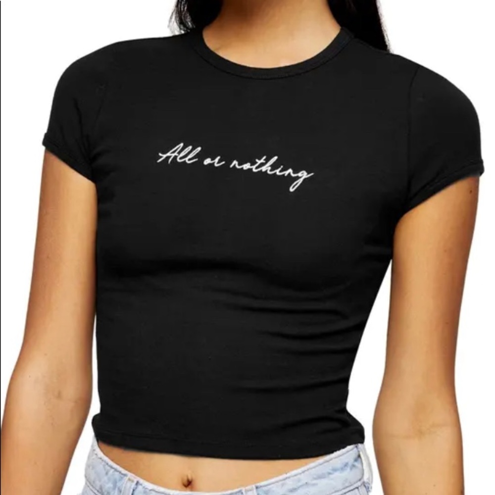 Topshop All or Nothing Black Crop Top